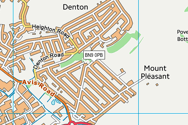 BN9 0PB map - OS VectorMap District (Ordnance Survey)