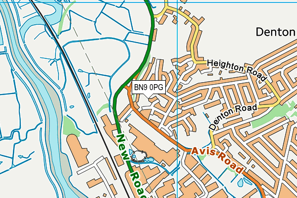 BN9 0PG map - OS VectorMap District (Ordnance Survey)