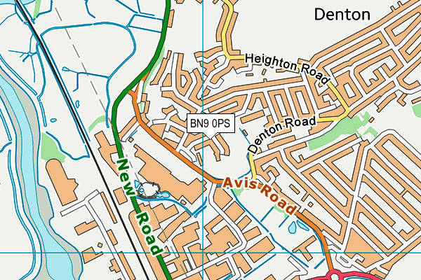 BN9 0PS map - OS VectorMap District (Ordnance Survey)