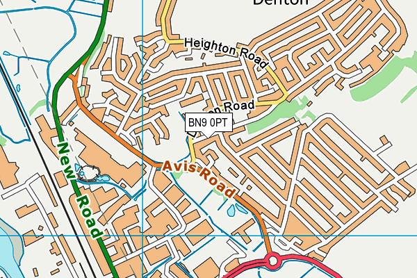 BN9 0PT map - OS VectorMap District (Ordnance Survey)