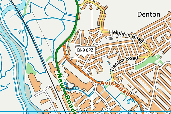 BN9 0PZ map - OS VectorMap District (Ordnance Survey)