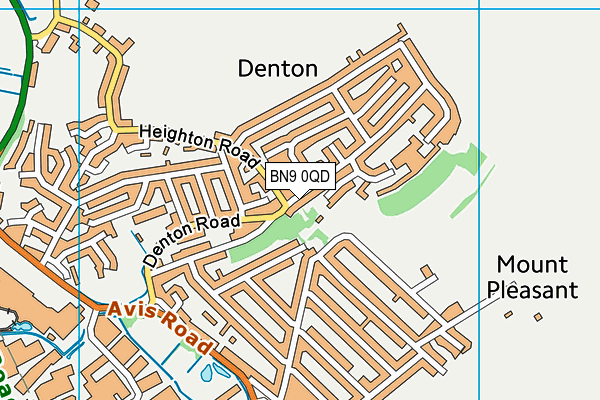 BN9 0QD map - OS VectorMap District (Ordnance Survey)