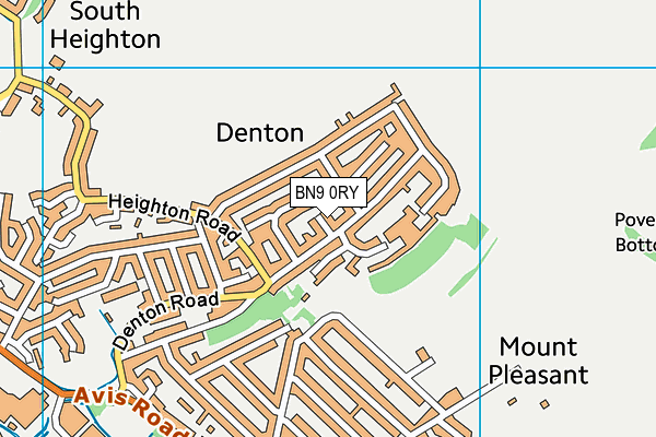 BN9 0RY map - OS VectorMap District (Ordnance Survey)