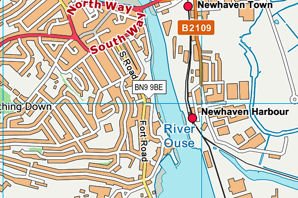 BN9 9BE map - OS VectorMap District (Ordnance Survey)