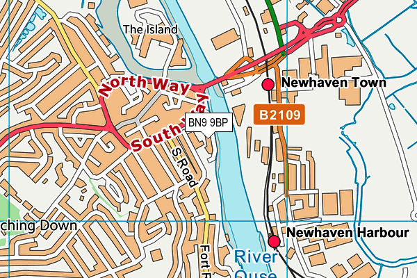 BN9 9BP map - OS VectorMap District (Ordnance Survey)