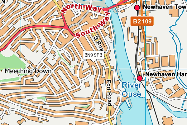 BN9 9FB map - OS VectorMap District (Ordnance Survey)