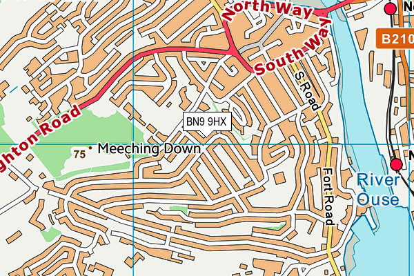 BN9 9HX map - OS VectorMap District (Ordnance Survey)