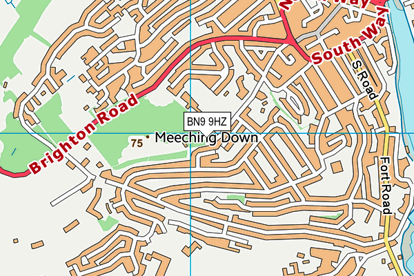 BN9 9HZ map - OS VectorMap District (Ordnance Survey)
