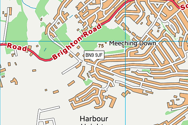 BN9 9JF map - OS VectorMap District (Ordnance Survey)