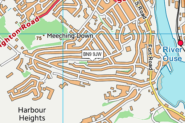BN9 9JW map - OS VectorMap District (Ordnance Survey)