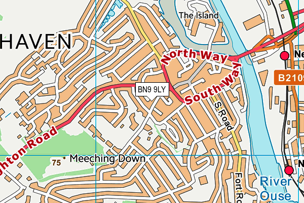 BN9 9LY map - OS VectorMap District (Ordnance Survey)