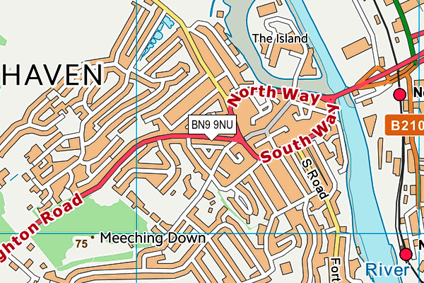 BN9 9NU map - OS VectorMap District (Ordnance Survey)