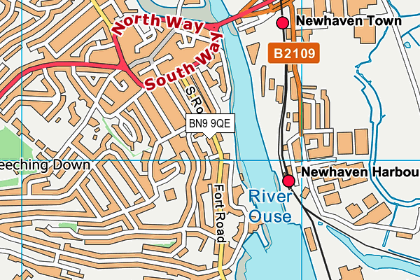BN9 9QE map - OS VectorMap District (Ordnance Survey)