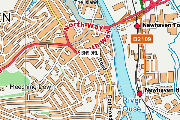 BN9 9RL map - OS VectorMap District (Ordnance Survey)
