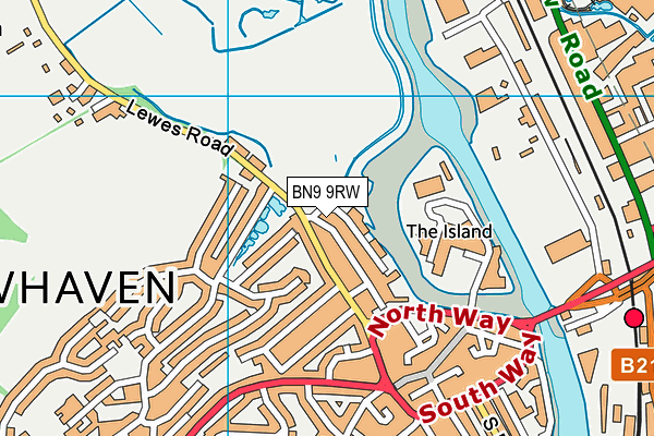 BN9 9RW map - OS VectorMap District (Ordnance Survey)