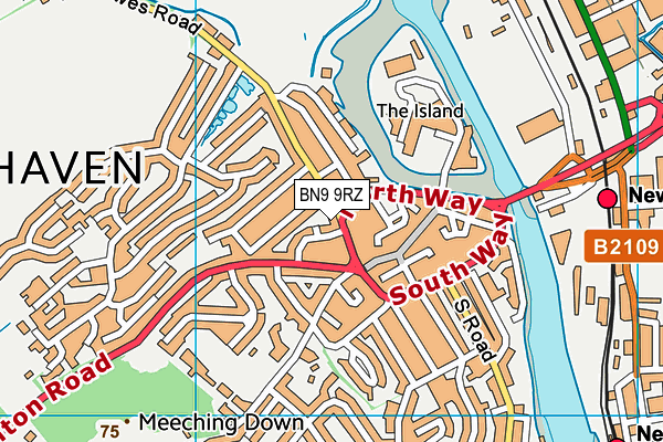 BN9 9RZ map - OS VectorMap District (Ordnance Survey)