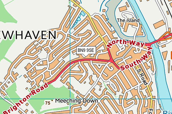 BN9 9SE map - OS VectorMap District (Ordnance Survey)