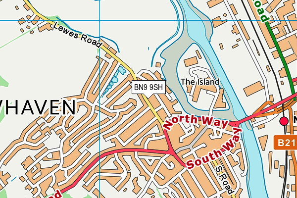 BN9 9SH map - OS VectorMap District (Ordnance Survey)