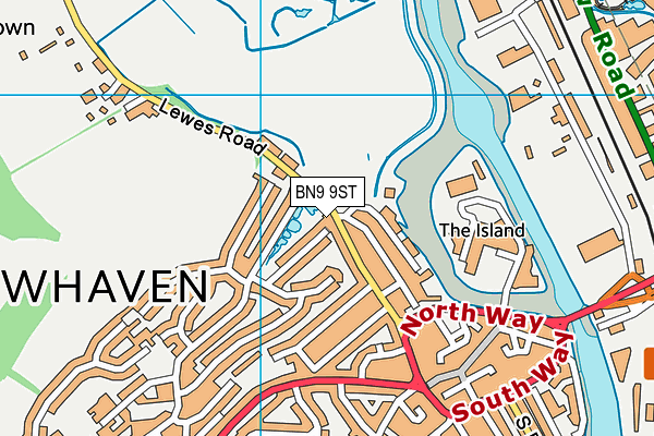 BN9 9ST map - OS VectorMap District (Ordnance Survey)