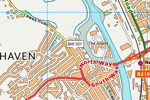 BN9 9SY map - OS VectorMap District (Ordnance Survey)