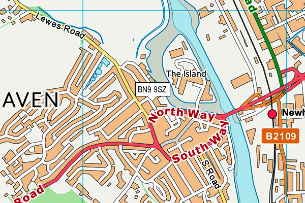 BN9 9SZ map - OS VectorMap District (Ordnance Survey)