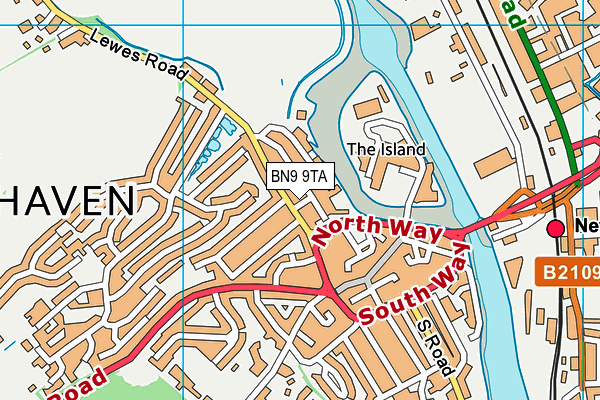 BN9 9TA map - OS VectorMap District (Ordnance Survey)