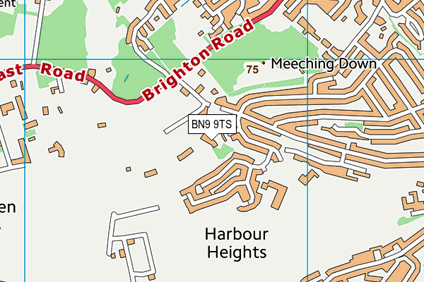 BN9 9TS map - OS VectorMap District (Ordnance Survey)