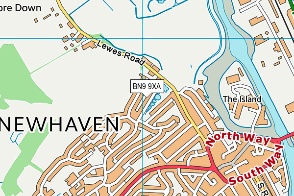 BN9 9XA map - OS VectorMap District (Ordnance Survey)