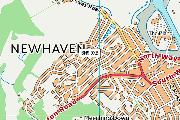 BN9 9XB map - OS VectorMap District (Ordnance Survey)