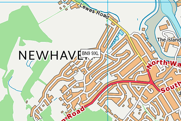 BN9 9XL map - OS VectorMap District (Ordnance Survey)
