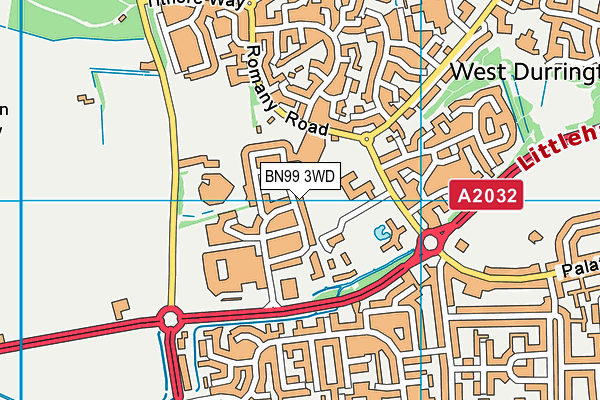 BN99 3WD map - OS VectorMap District (Ordnance Survey)