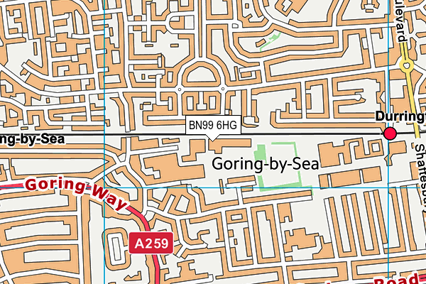 BN99 6HG map - OS VectorMap District (Ordnance Survey)