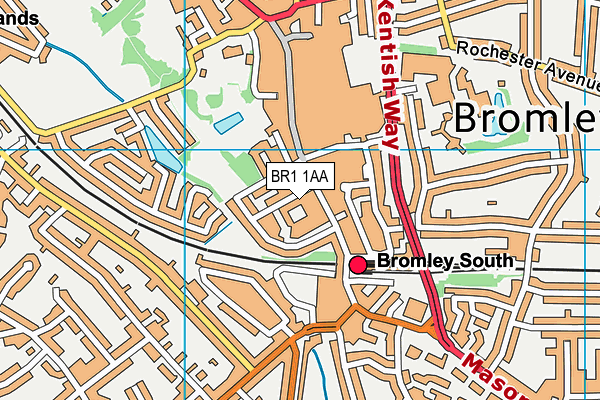 BR1 1AA map - OS VectorMap District (Ordnance Survey)