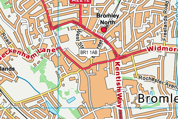 BR1 1AB map - OS VectorMap District (Ordnance Survey)