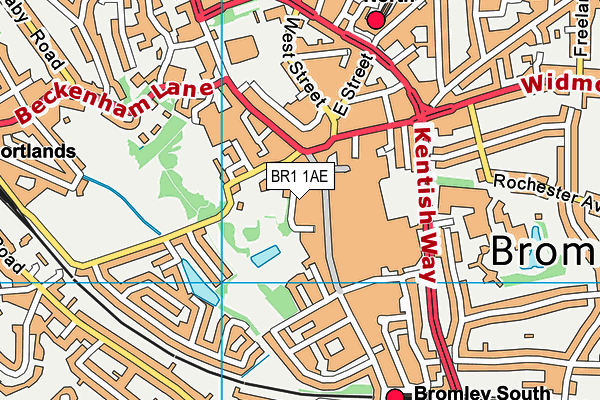 BR1 1AE map - OS VectorMap District (Ordnance Survey)