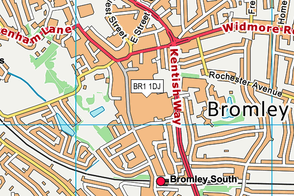 BR1 1DJ map - OS VectorMap District (Ordnance Survey)