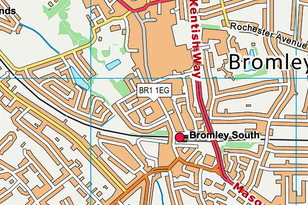 BR1 1EG map - OS VectorMap District (Ordnance Survey)