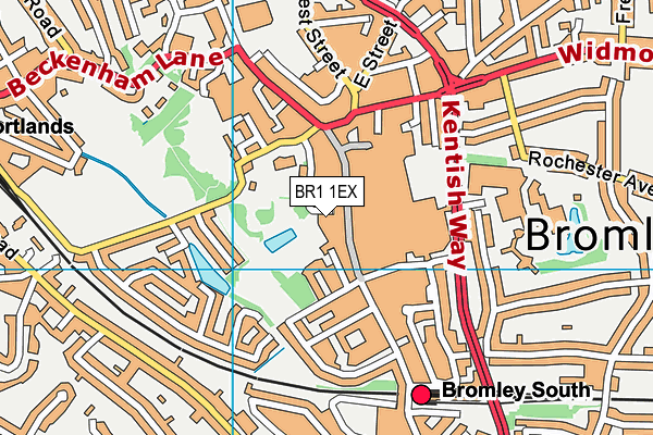 BR1 1EX map - OS VectorMap District (Ordnance Survey)