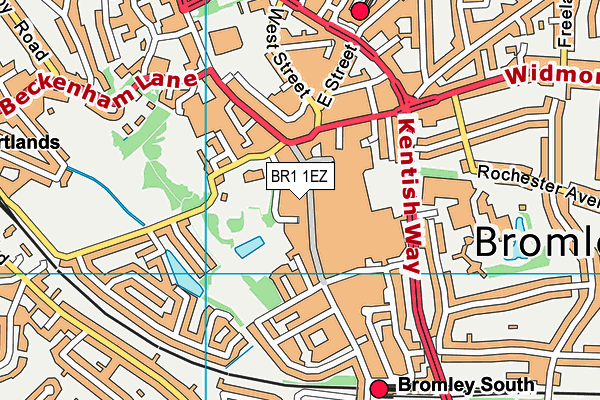 West Wickham New Church Hall map (BR1 1EZ) - OS VectorMap District (Ordnance Survey)