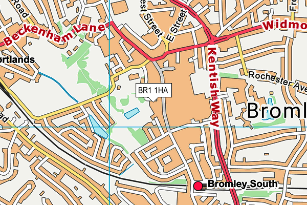 BR1 1HA map - OS VectorMap District (Ordnance Survey)