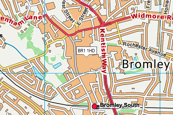 BR1 1HD map - OS VectorMap District (Ordnance Survey)
