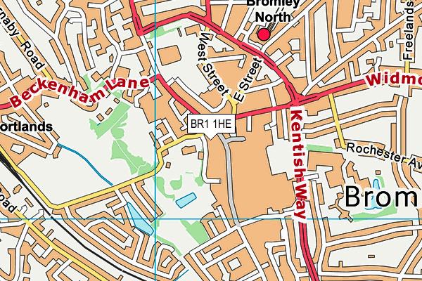 BR1 1HE map - OS VectorMap District (Ordnance Survey)