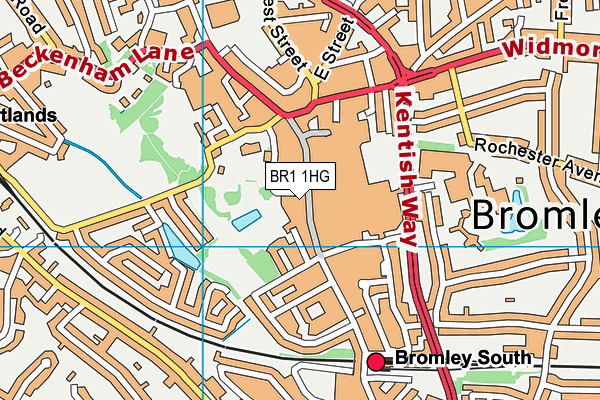 BR1 1HG map - OS VectorMap District (Ordnance Survey)