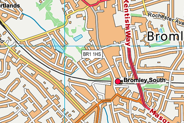 BR1 1HS map - OS VectorMap District (Ordnance Survey)