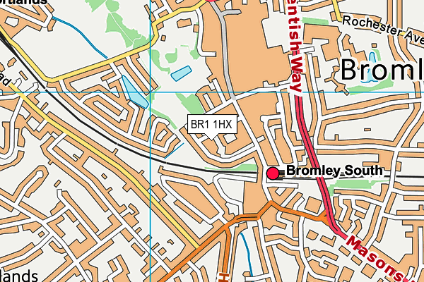 BR1 1HX map - OS VectorMap District (Ordnance Survey)