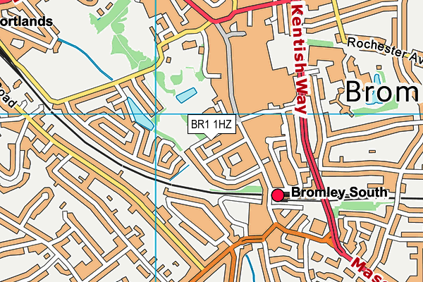 BR1 1HZ map - OS VectorMap District (Ordnance Survey)