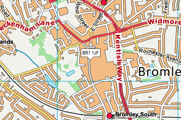 BR1 1JF map - OS VectorMap District (Ordnance Survey)