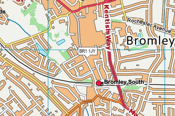 Puregym (London Bromley) map (BR1 1JY) - OS VectorMap District (Ordnance Survey)