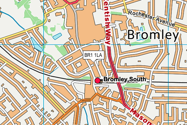 BR1 1LA map - OS VectorMap District (Ordnance Survey)