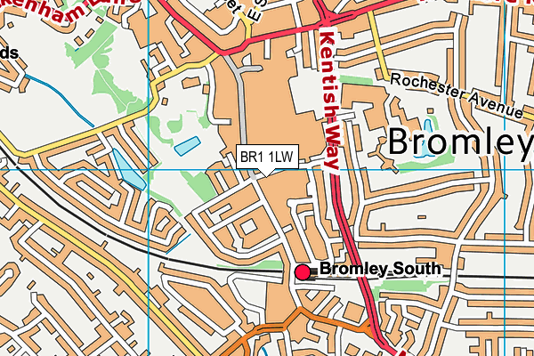 BR1 1LW map - OS VectorMap District (Ordnance Survey)